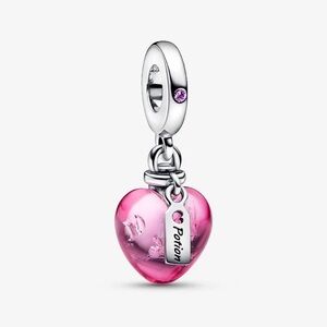 Authentic Pandora Love Potion Murano Glass Dangling Heart Charm S925